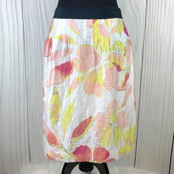 Ann Taylor Loft Linen Lyocell Floral Lined Size 2